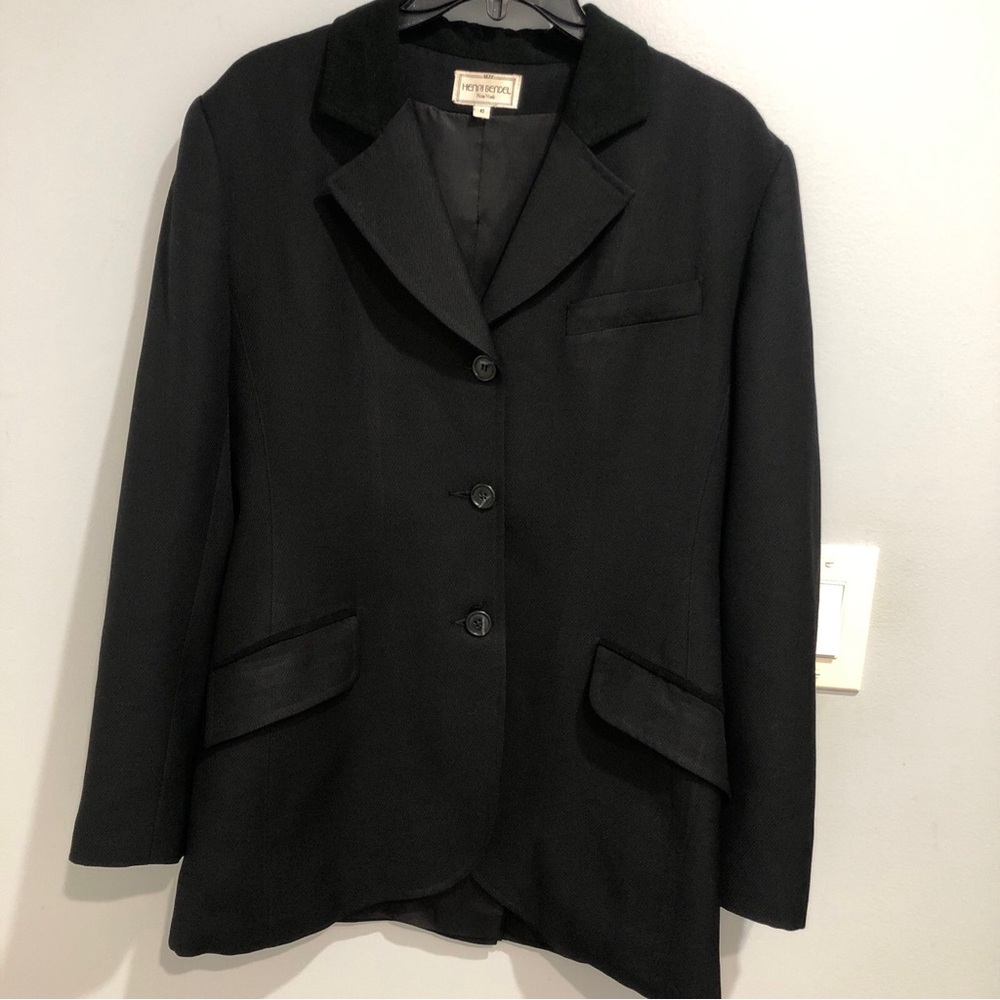 Vintage 80s/90s Henri Bendel Blazer Black 100% Wool Women’s Size 6
